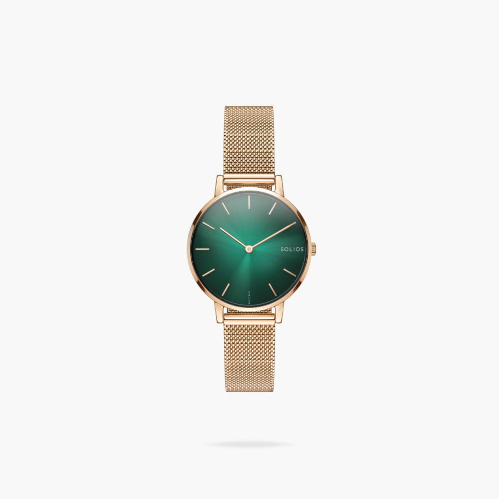The Rainforest Mini | Green Dial - Rose Gold Case