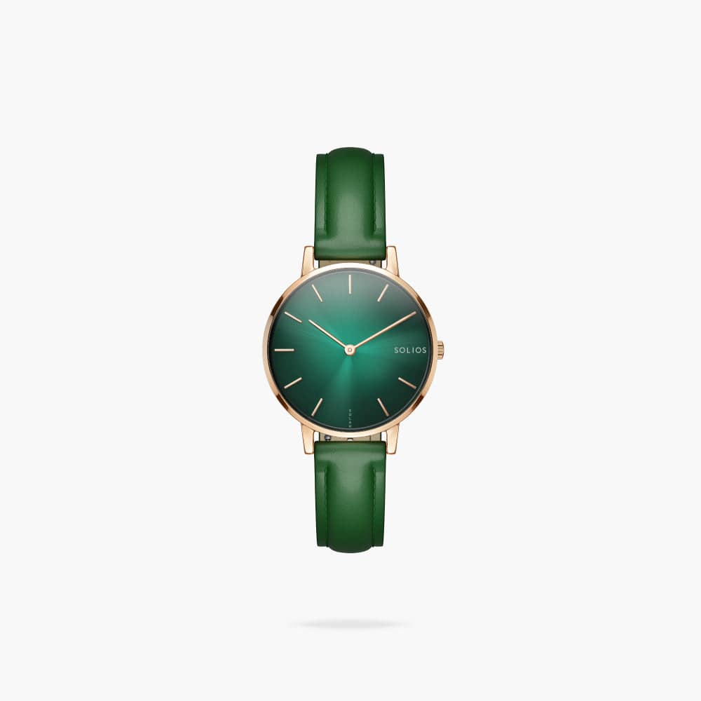 The Rainforest Mini | Green Dial - Rose Gold Case