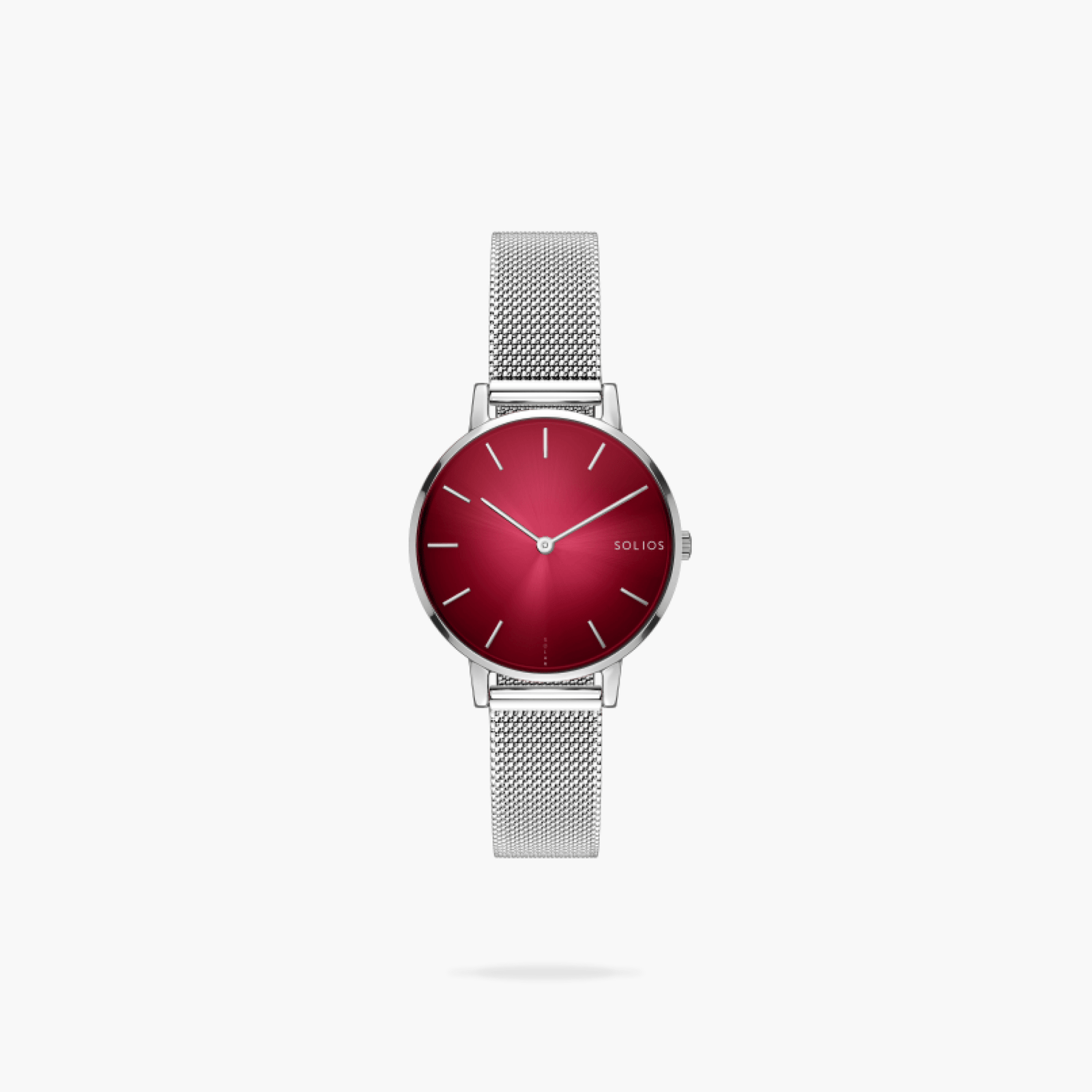The Solar Mini | Red Dial - Silver Case