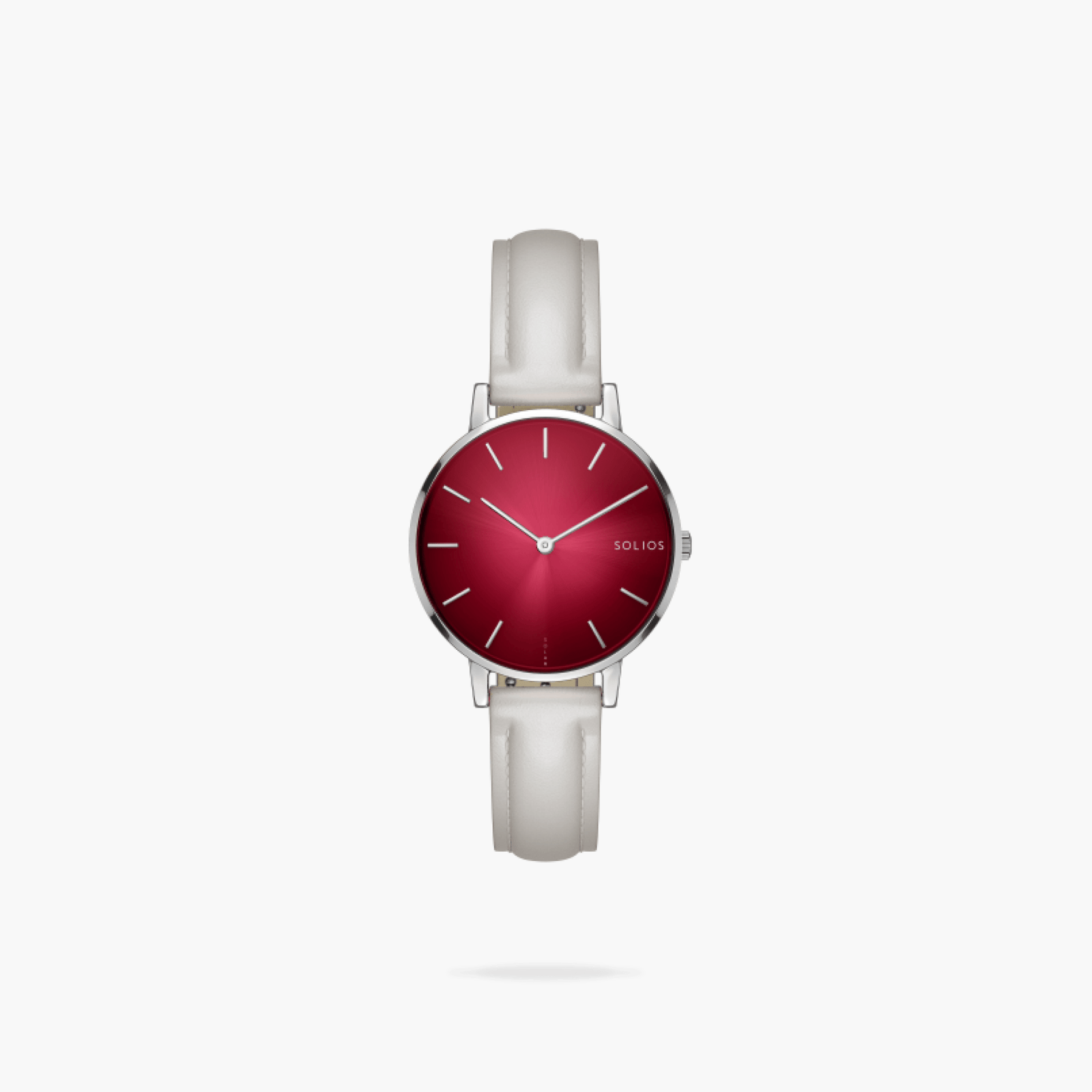 The Solar Mini | Red Dial - Silver Case