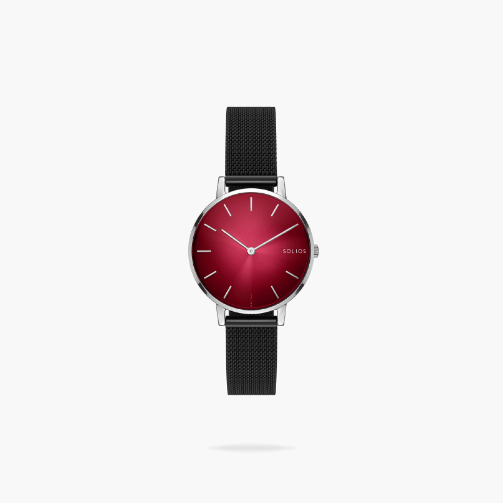The Solar Mini | Red Dial - Silver Case