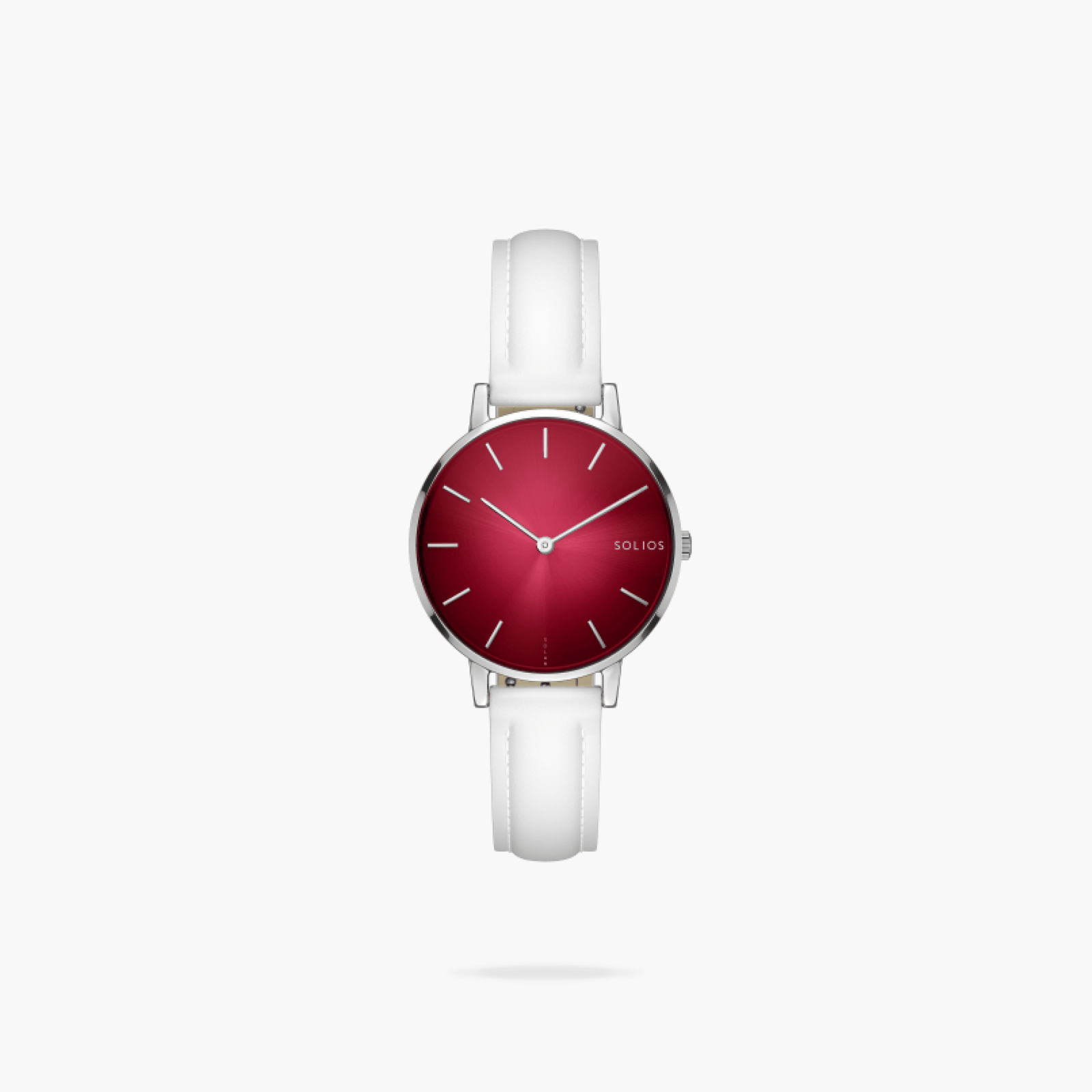 The Solar Mini | Red Dial - Silver Case