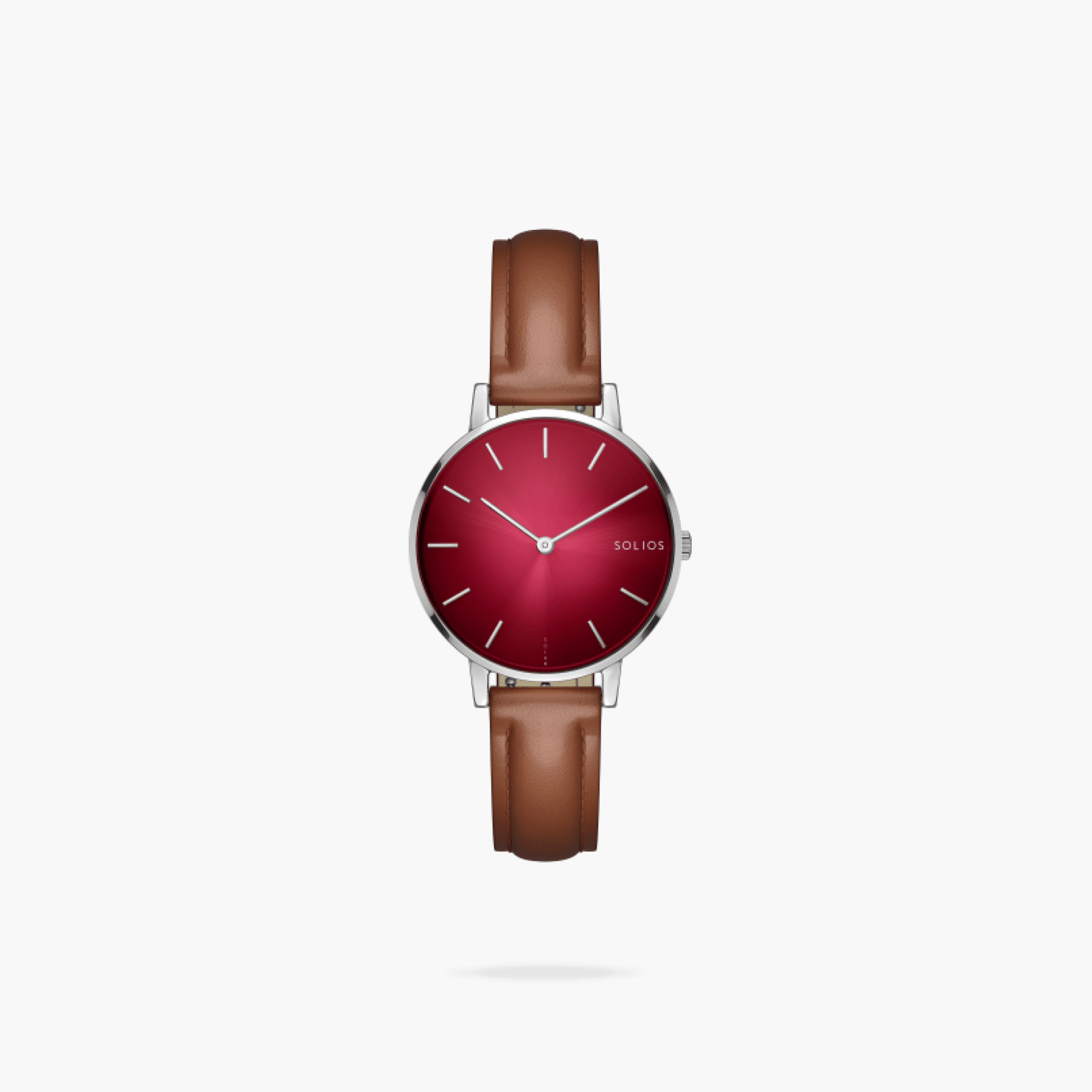 The Solar Mini | Red Dial - Silver Case