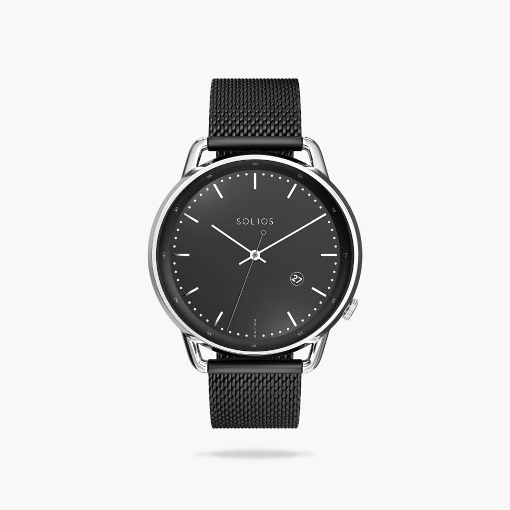 The Solar Curve | Black Dial - Silver Case