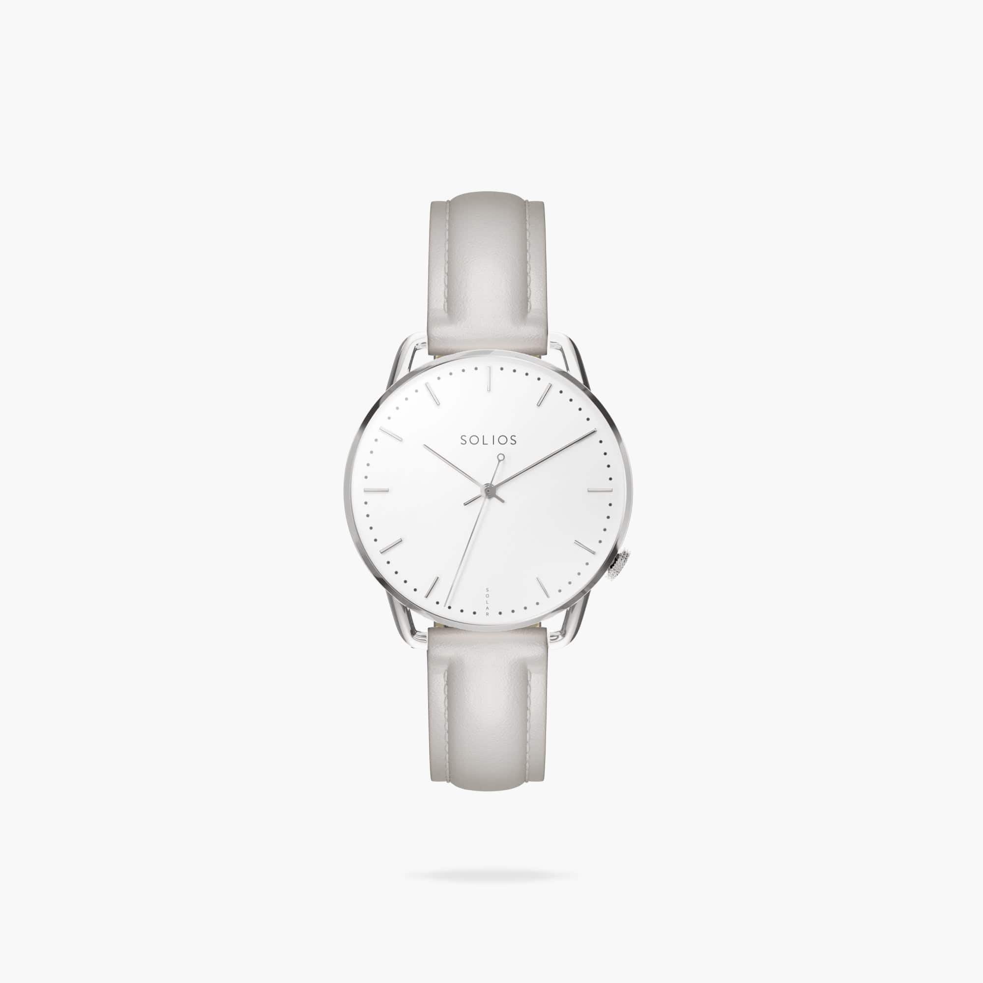 The Solar Curve Mini | White Dial - Silver Case