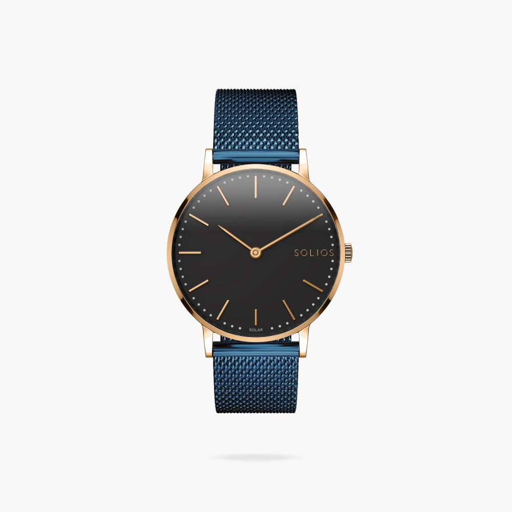 The Solar Classic | Black Dial - Rose Gold Case