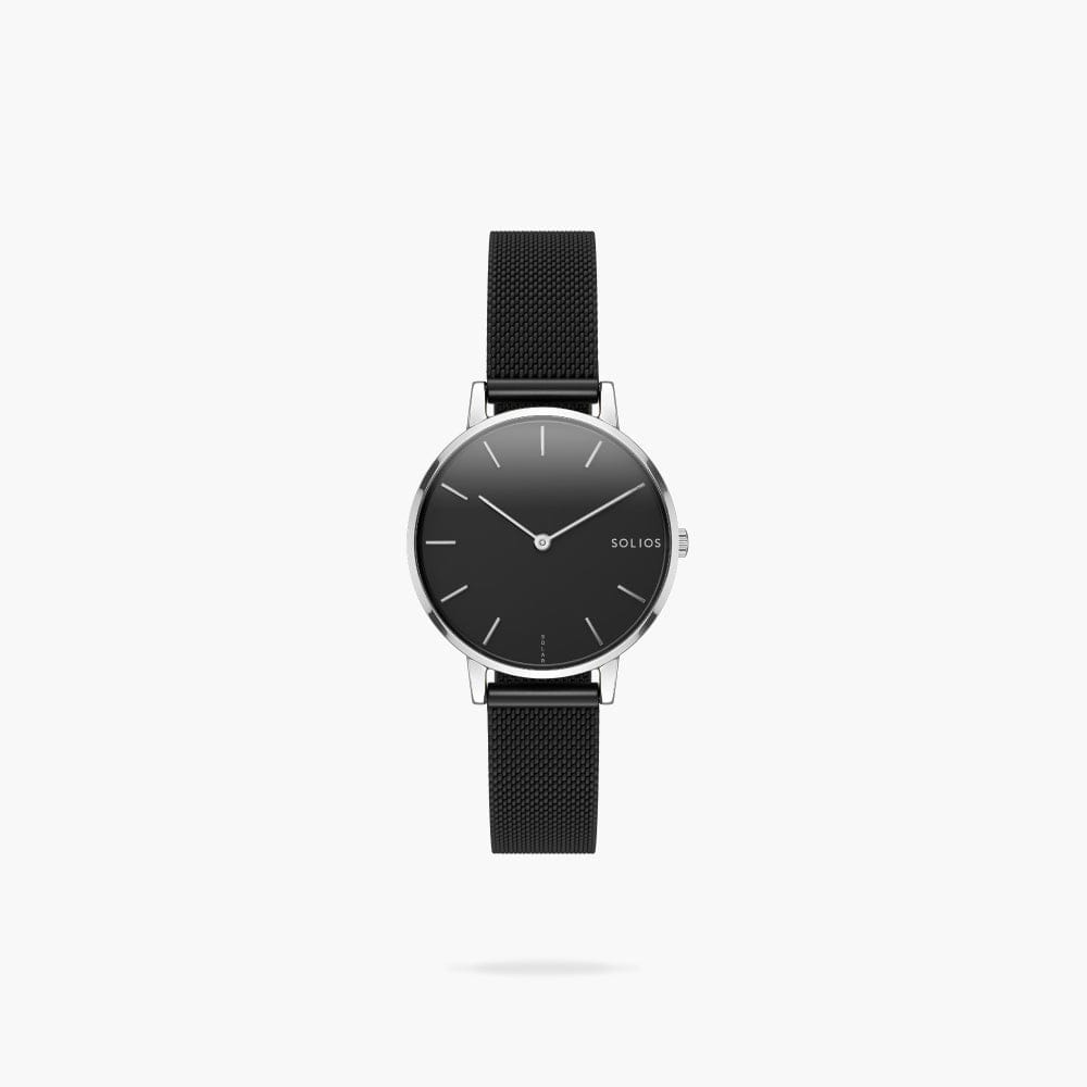 The Solar Mini | Black Dial - Silver Case