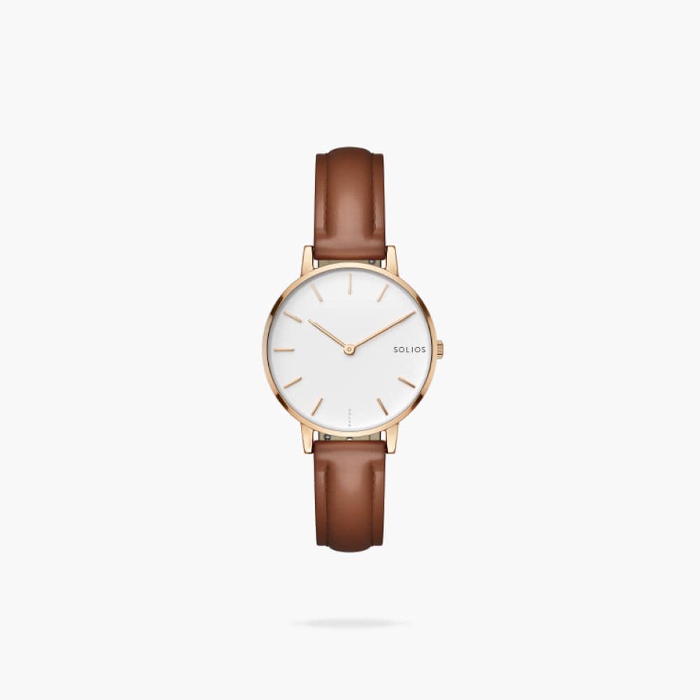 The Solar Mini | White Dial - Rose Gold Case