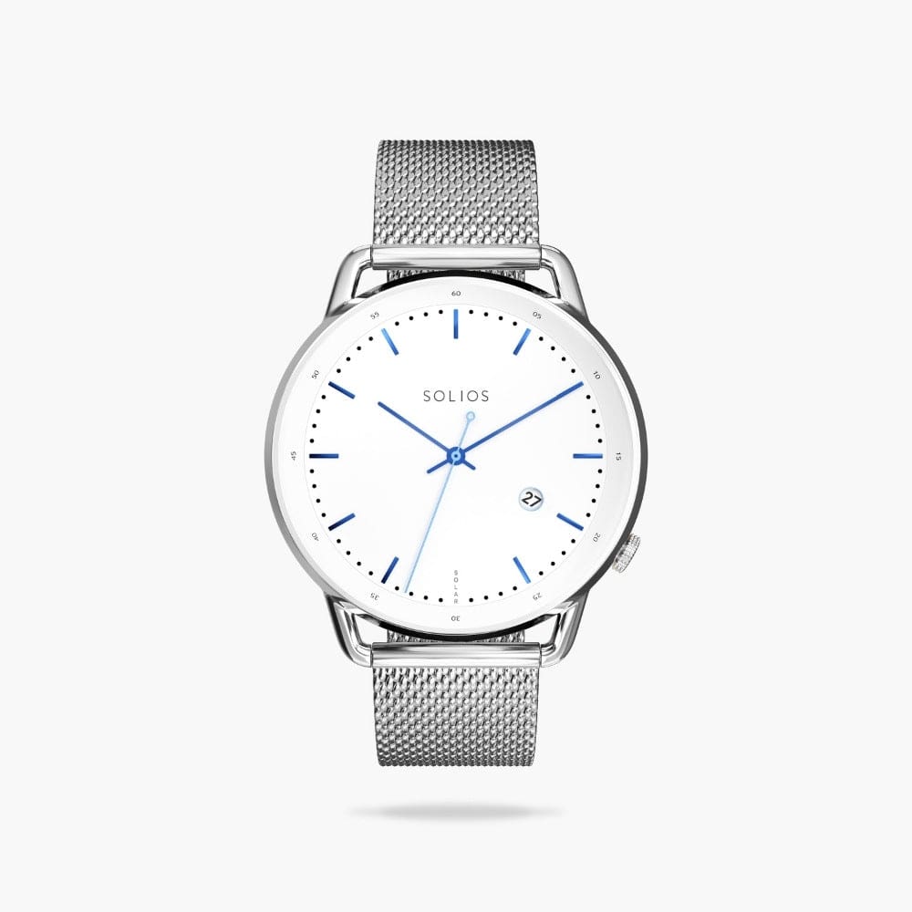 The Solar Curve | White Dial - Silver Case