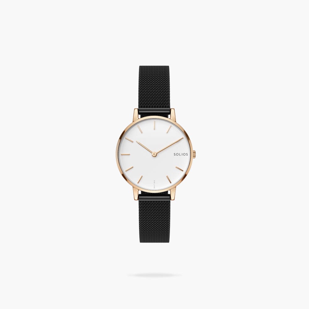 The Solar Mini | White Dial - Rose Gold Case