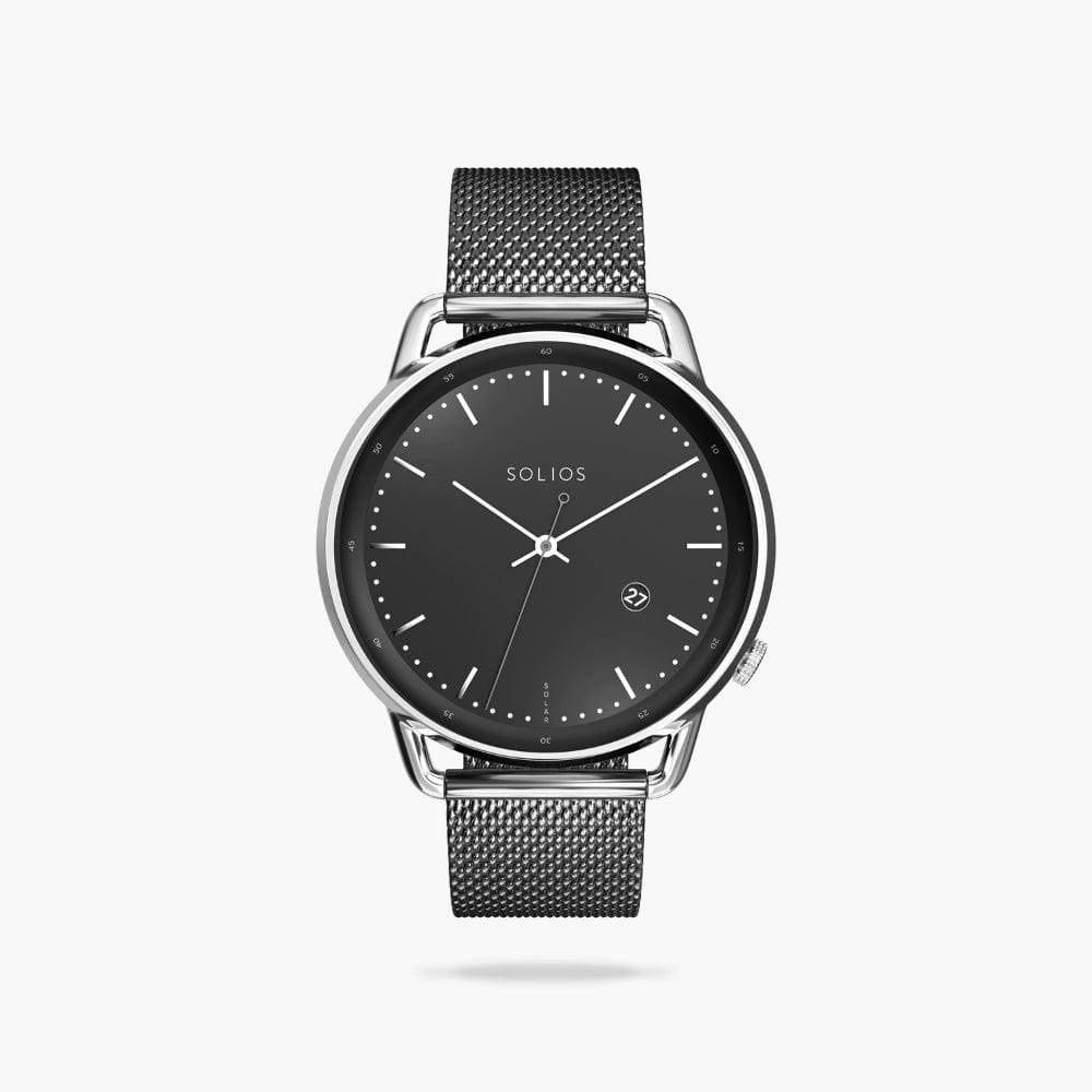 The Solar Curve | Black Dial - Silver Case