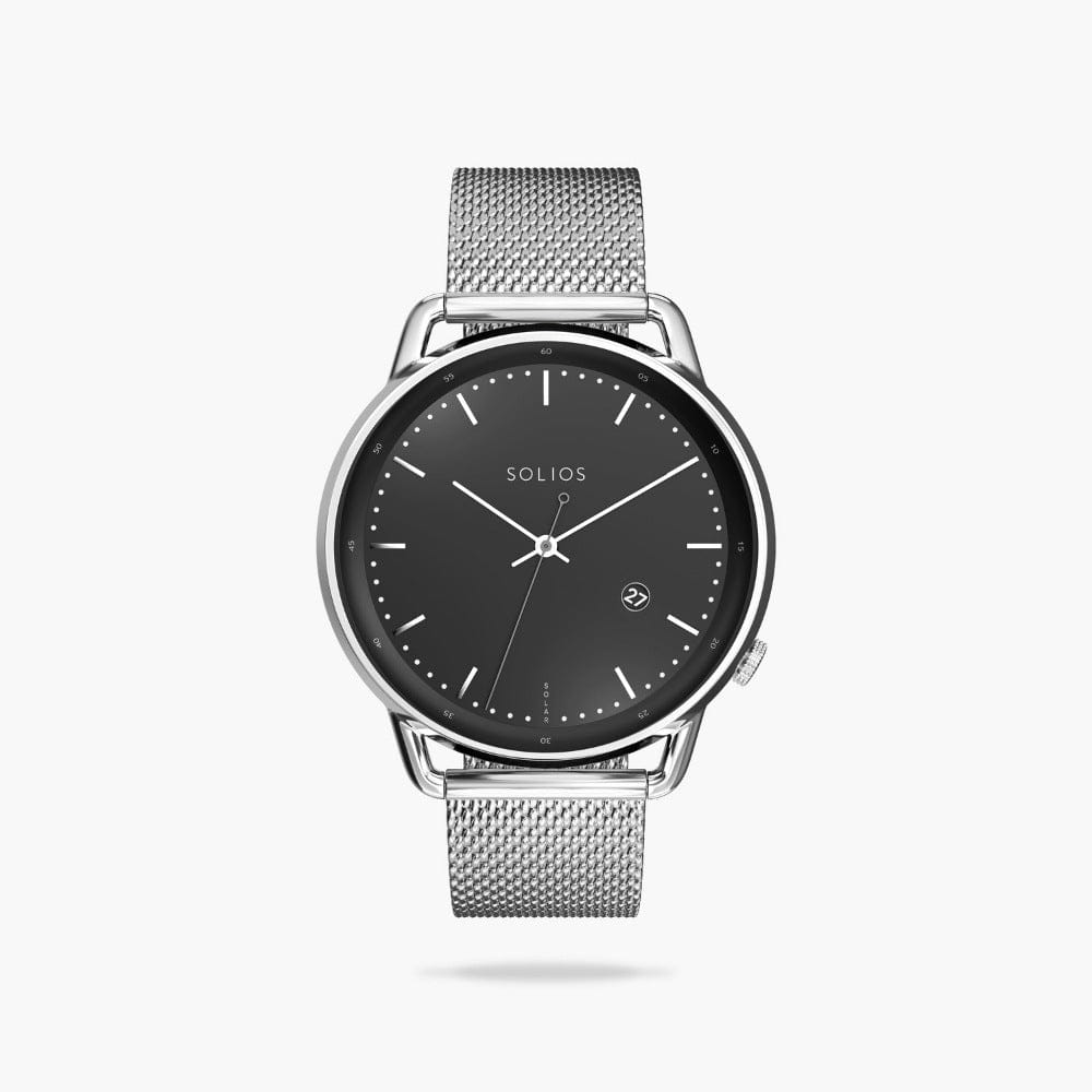 The Solar Curve | Black Dial - Silver Case