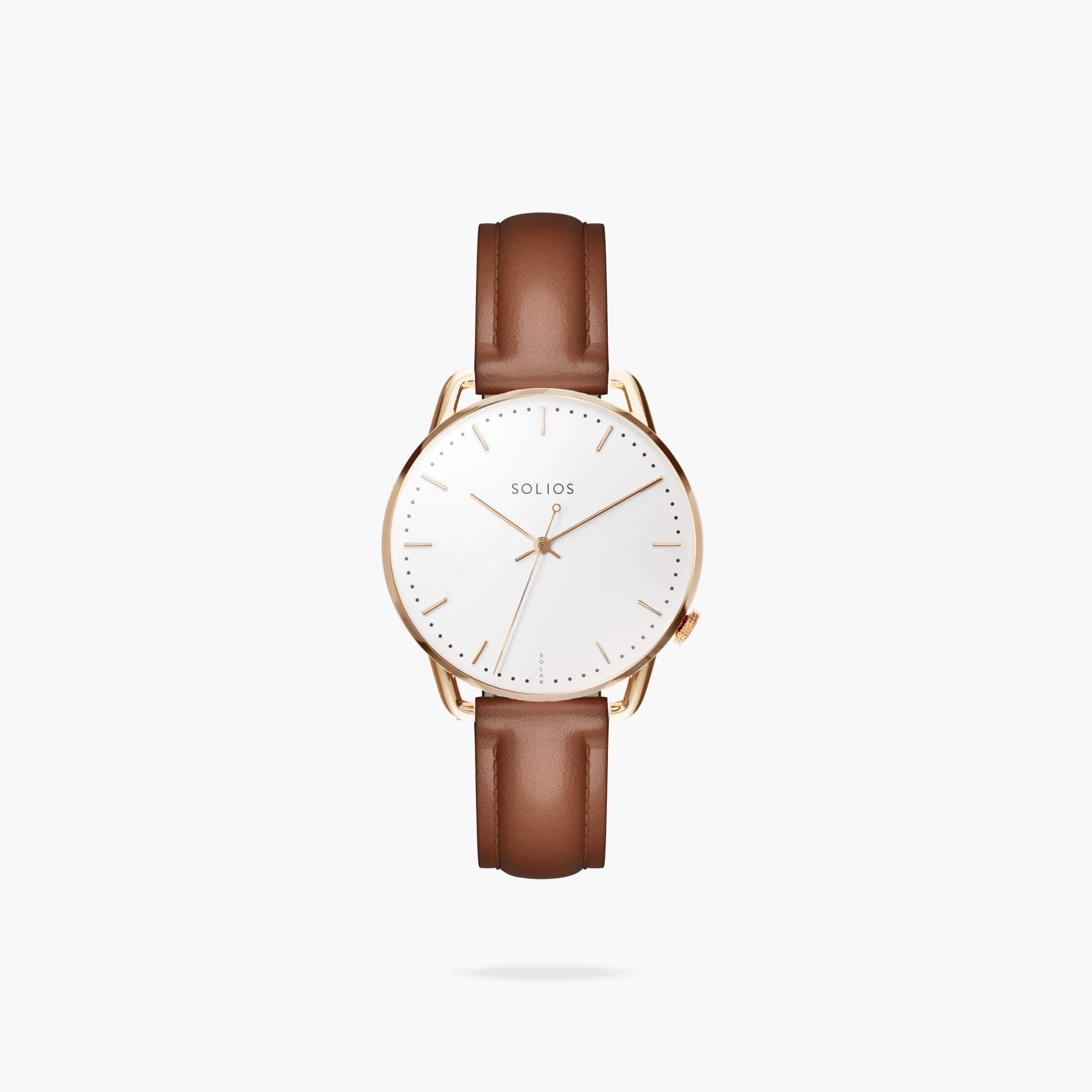 The Solar Curve Mini | White Dial - Rose Gold Case