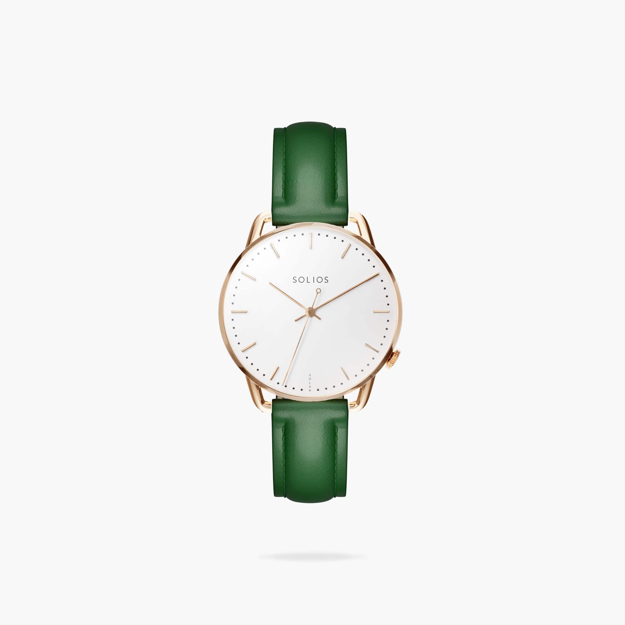 The Solar Curve Mini | White Dial - Rose Gold Case