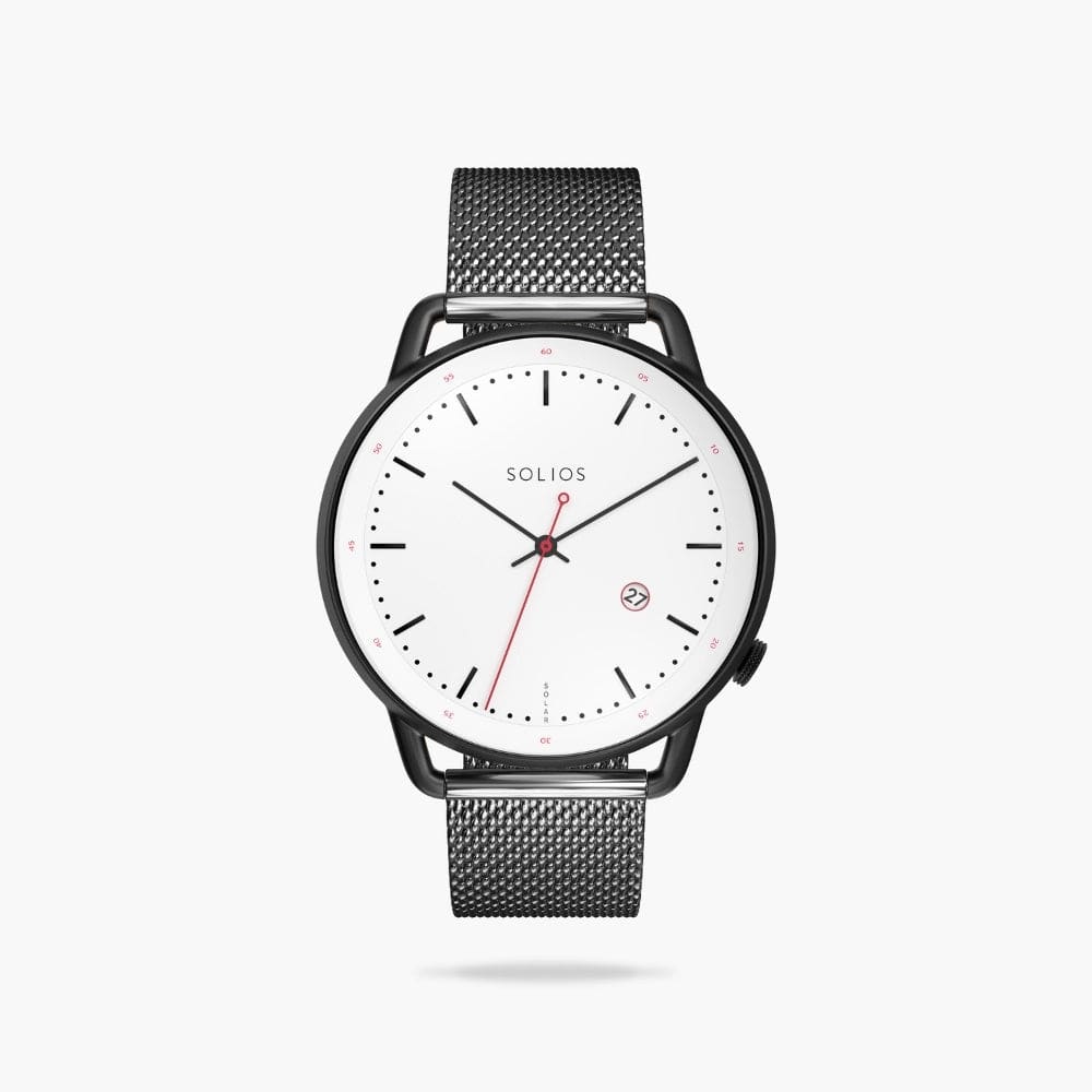 The Solar Curve | White Dial - Black Case