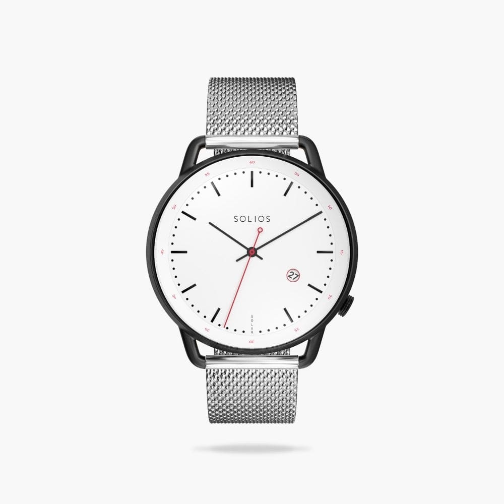 The Solar Curve | White Dial - Black Case