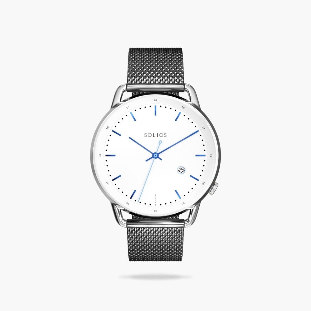The Solar Curve | White Dial - Silver Case