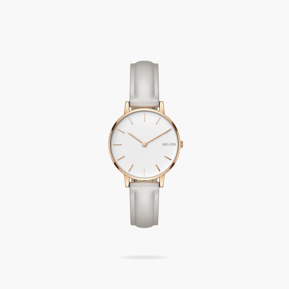 The Solar Mini | White Dial - Rose Gold Case