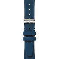 Blue Natural Rubber Strap attached from the front with Silver Buckle