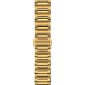 Gold metal bracelet from Solios with a butterfly clasp, in a front view