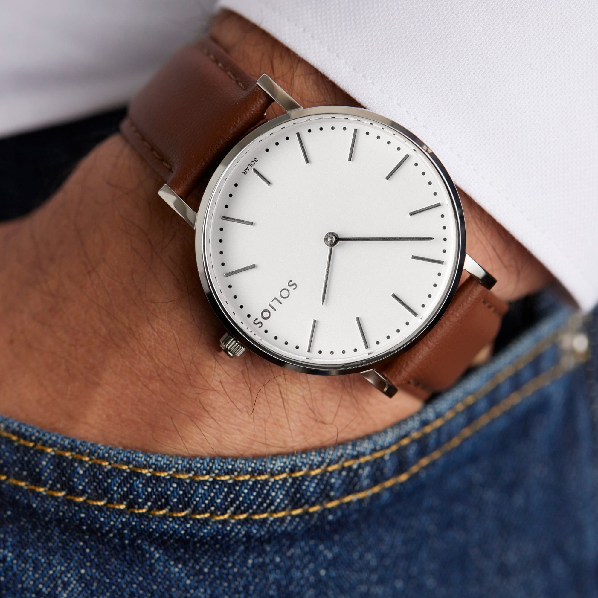 Watch Set - Solar Classic & Mini | White Dial - Silver Case