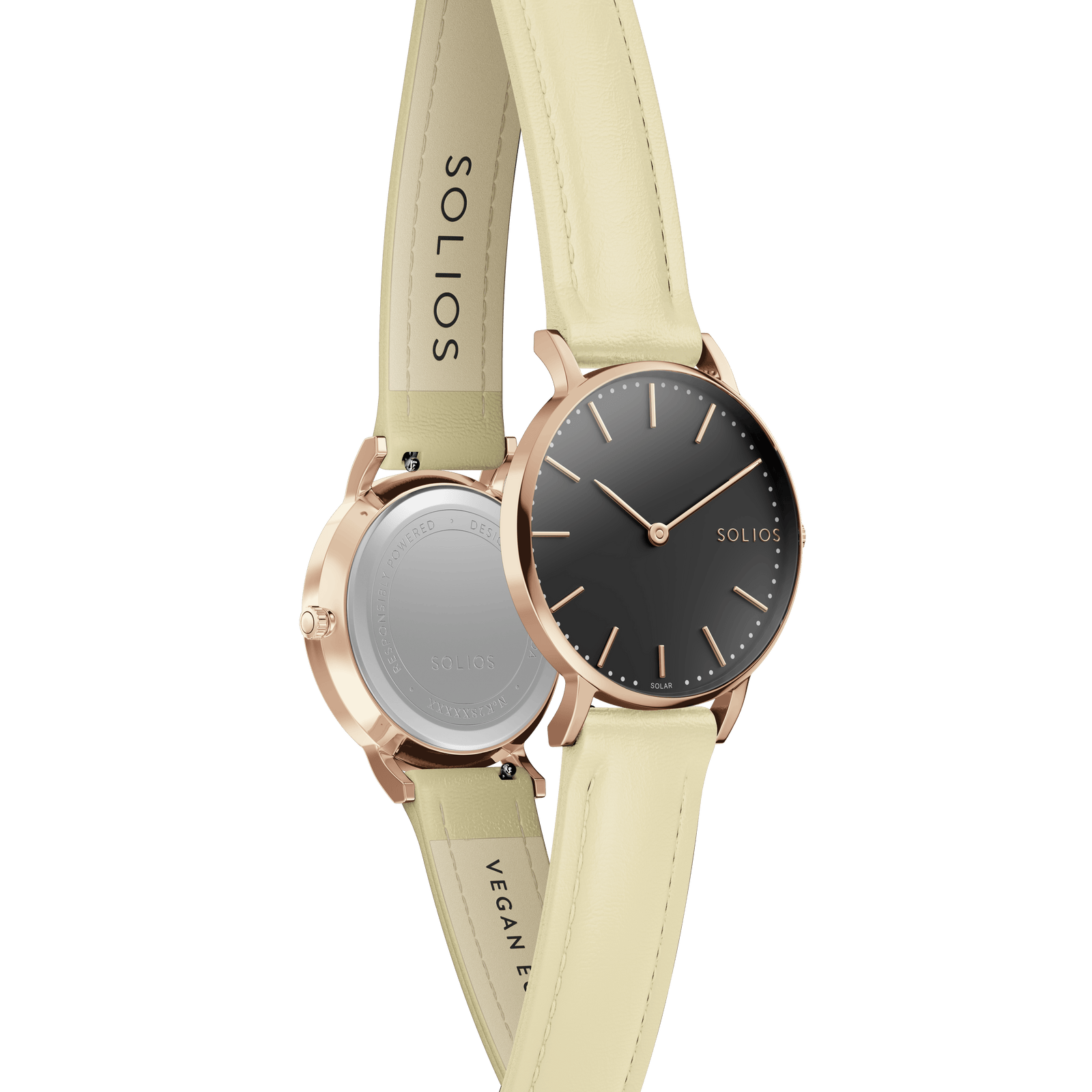 La Solar Classic | Cadran Noir - Boîtier Or Rose