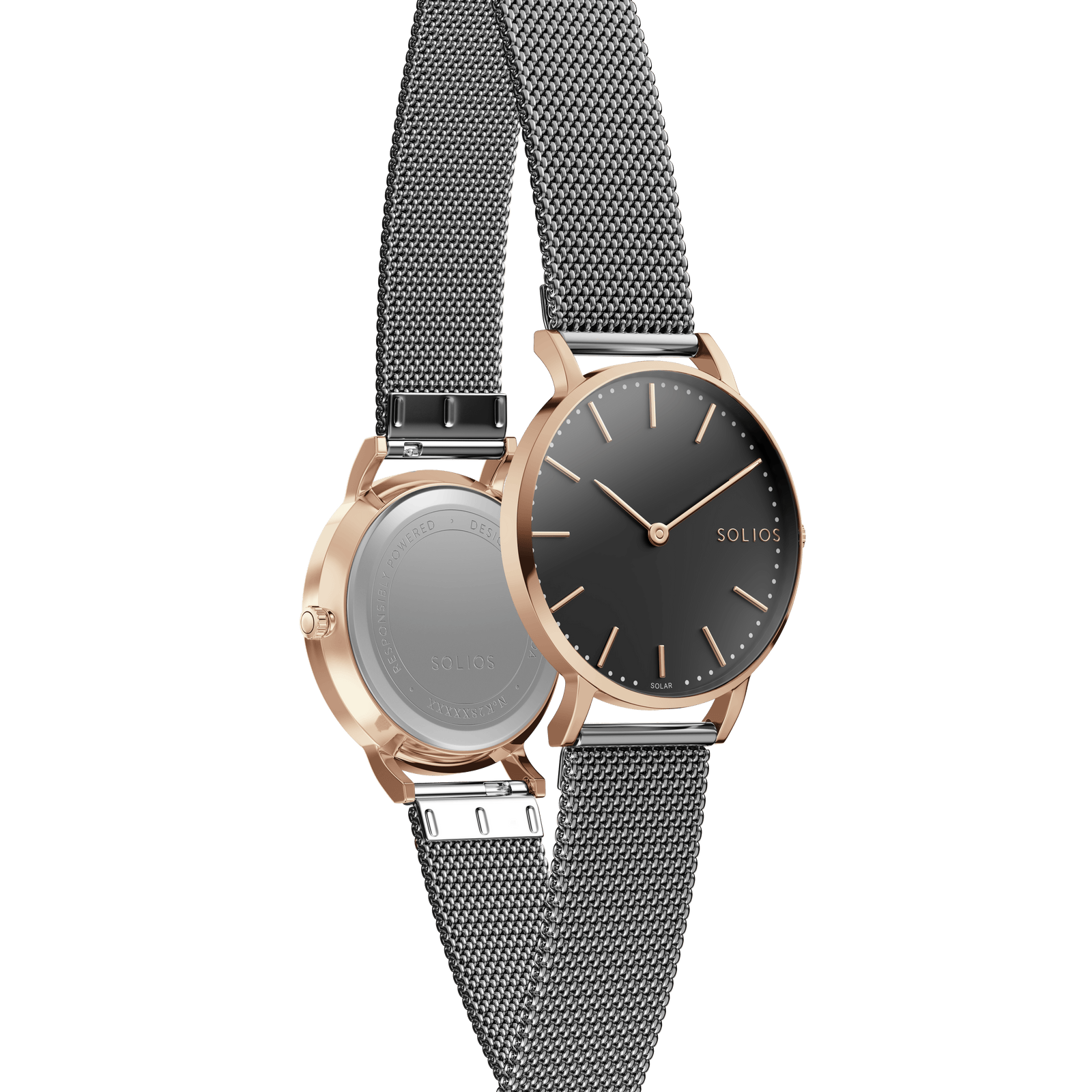 La Solar Classic | Cadran Noir - Boîtier Or Rose