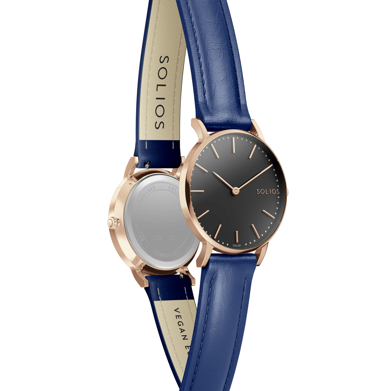 La Solar Classic | Cadran Noir - Boîtier Or Rose