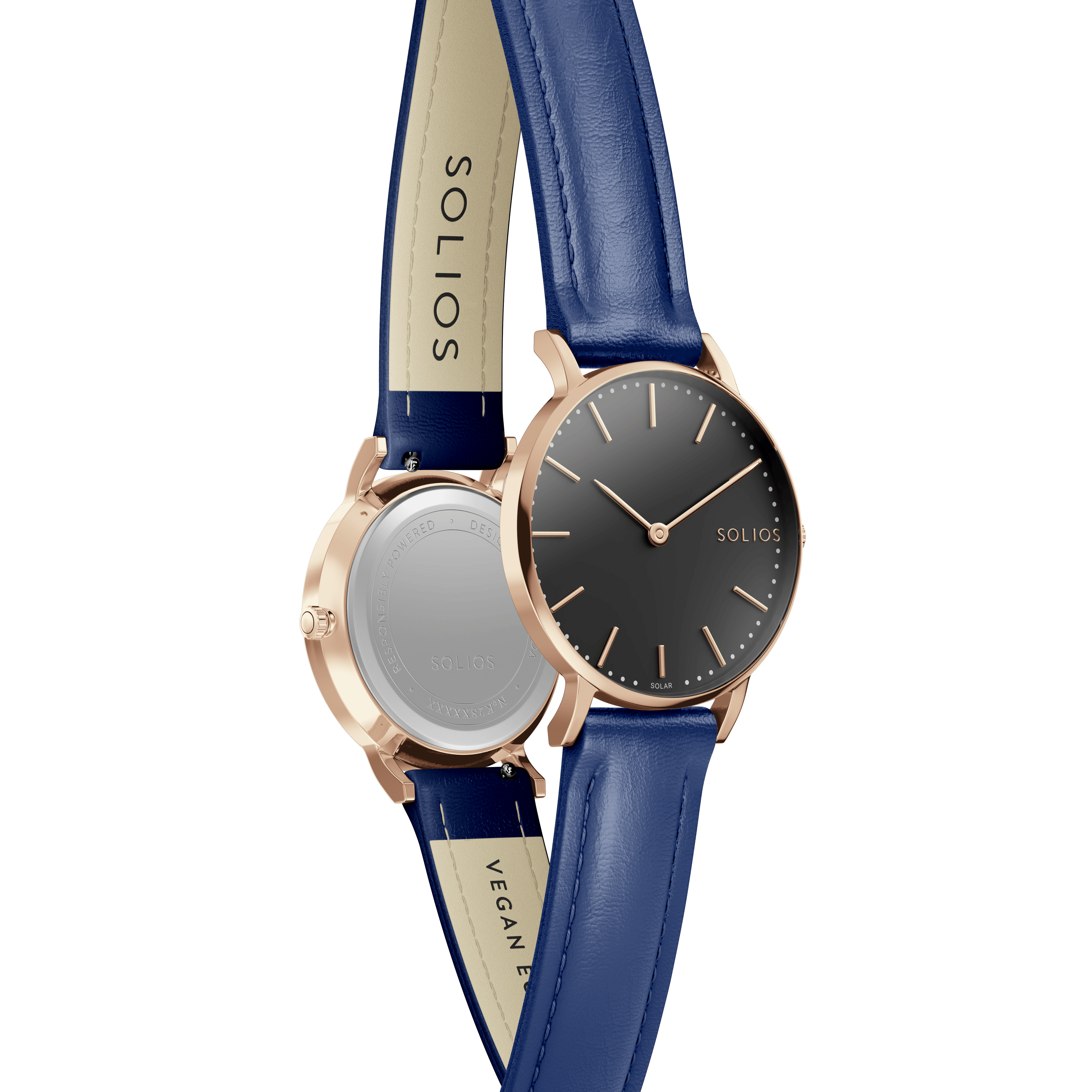 The Solar Classic | Black Dial - Rose Gold Case