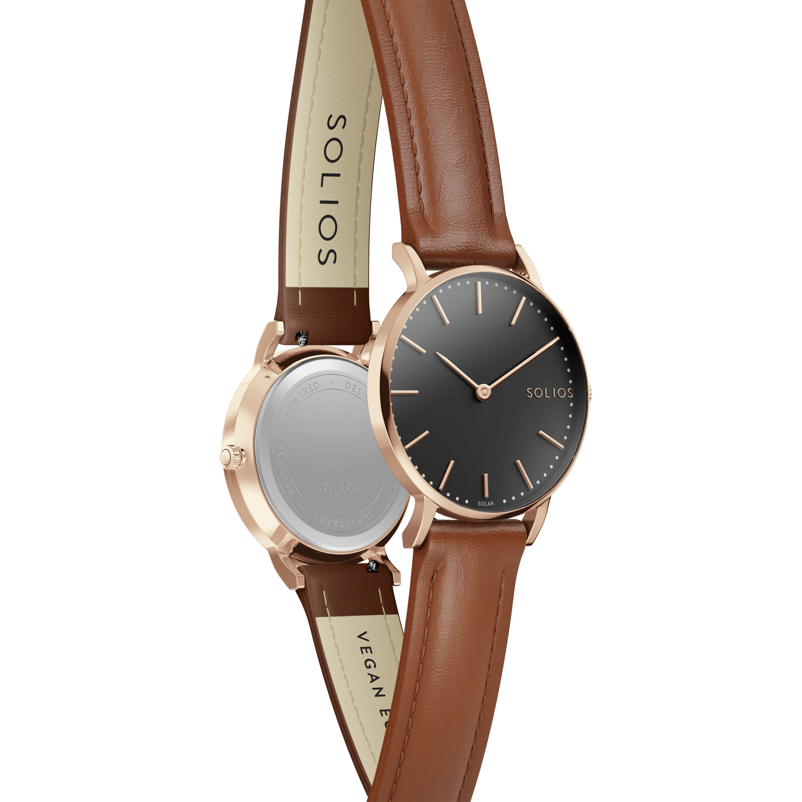 La Solar Classic | Cadran Noir - Boîtier Or Rose