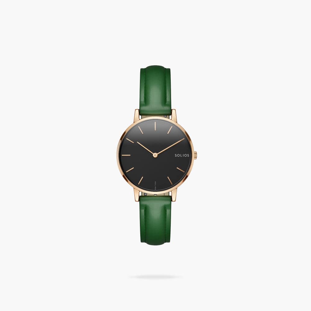 The Solar Mini | Black Dial - Rose Gold Case