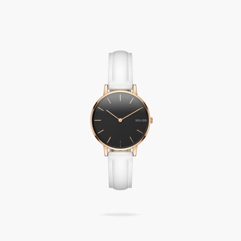 The Solar Mini | Black Dial - Rose Gold Case