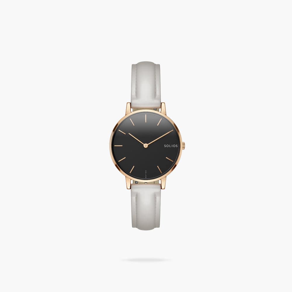 The Solar Mini | Black Dial - Rose Gold Case