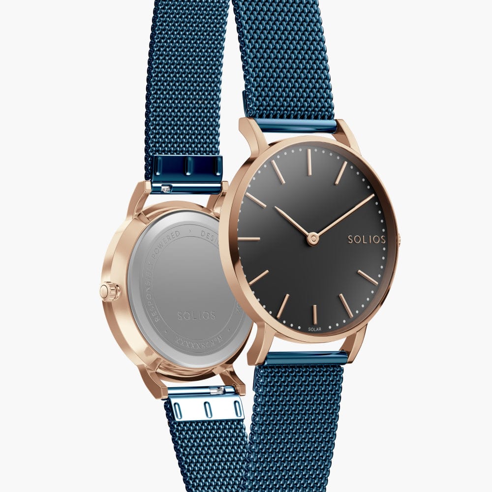La Solar Classic | Cadran Noir - Boîtier Or Rose