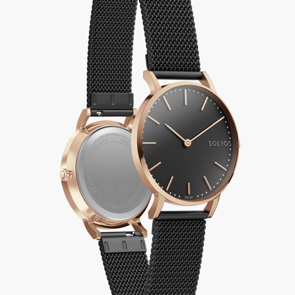 La Solar Classic | Cadran Noir - Boîtier Or Rose