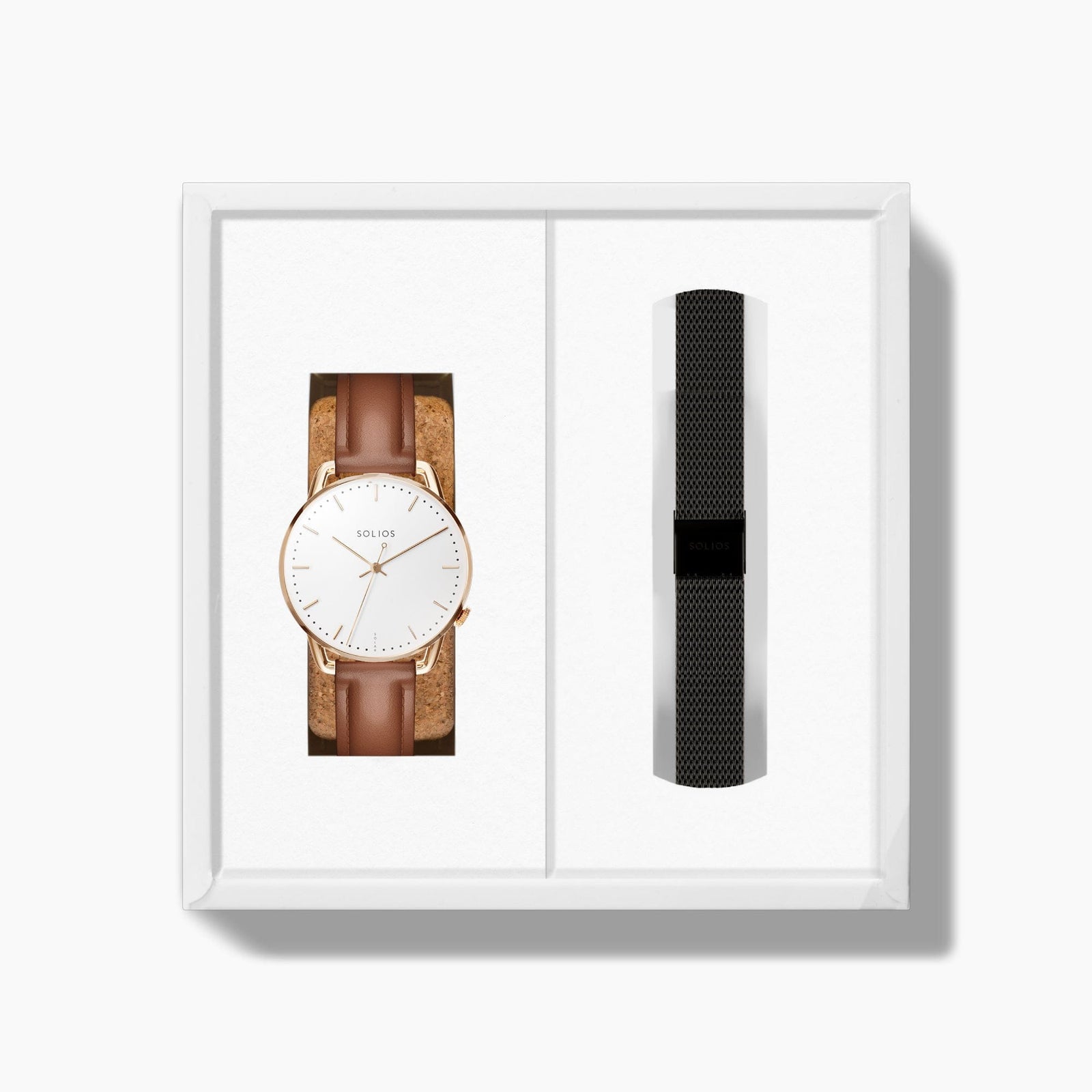 The Solar Curve Mini Bundle | White Dial - Rose Gold Case