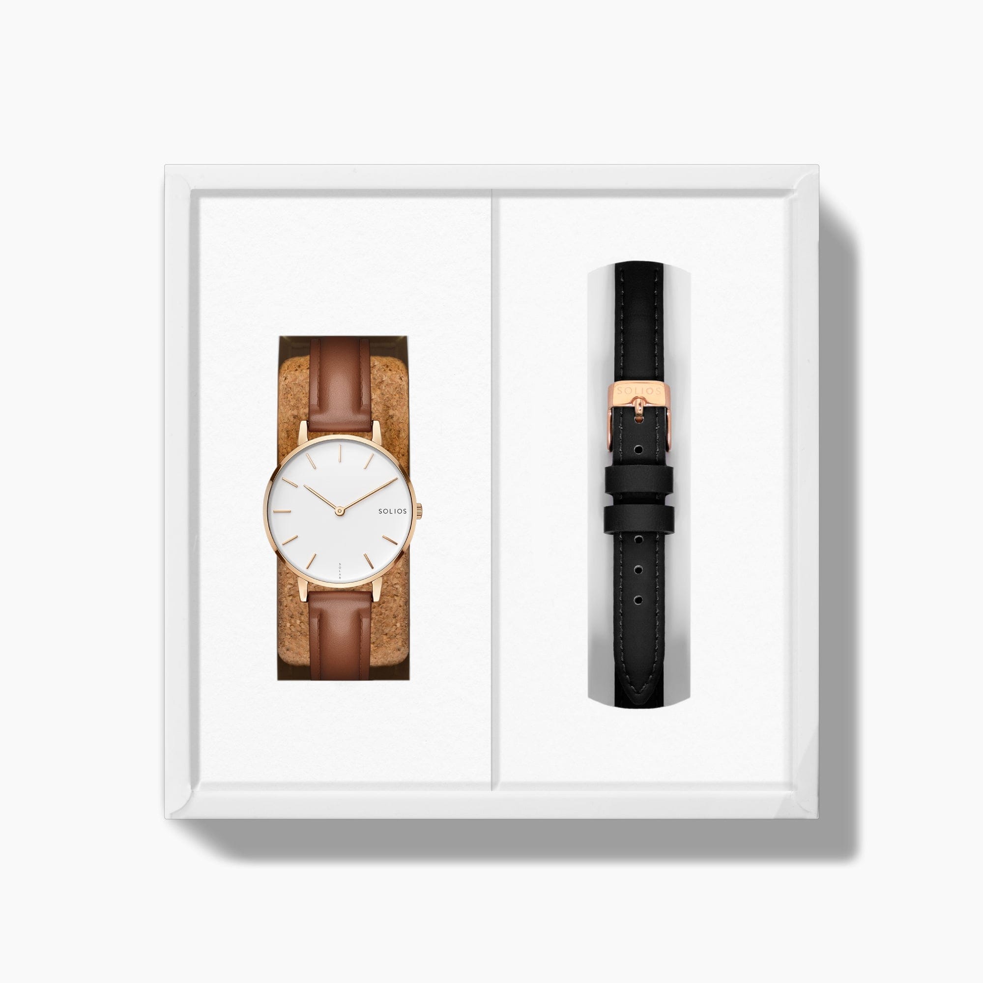 The Solar Mini Bundle | White Dial - Rose Gold Case