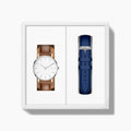 40mm / Brown Vegan Leather - Blue Vegan Leather