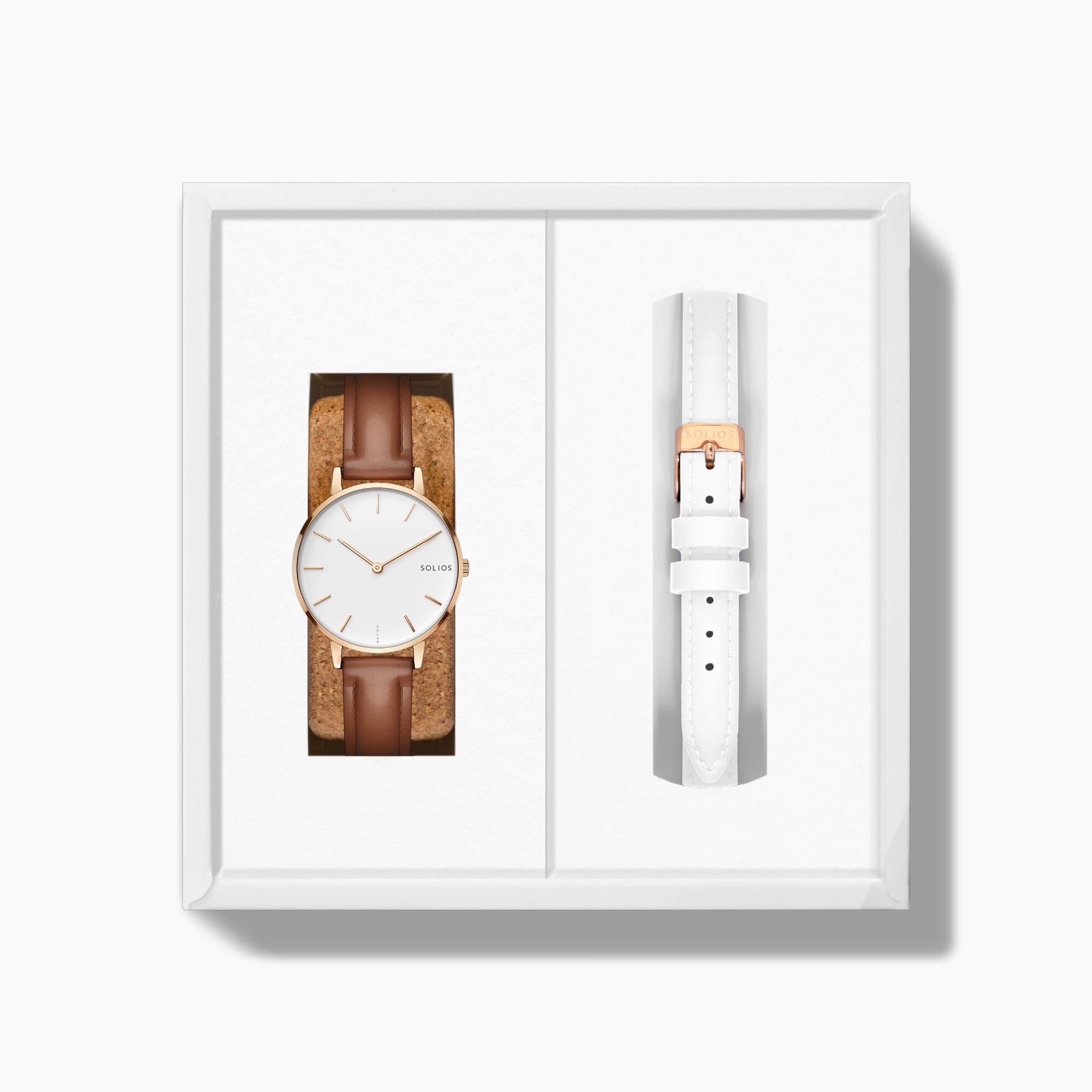 The Solar Mini Bundle | White Dial - Rose Gold Case