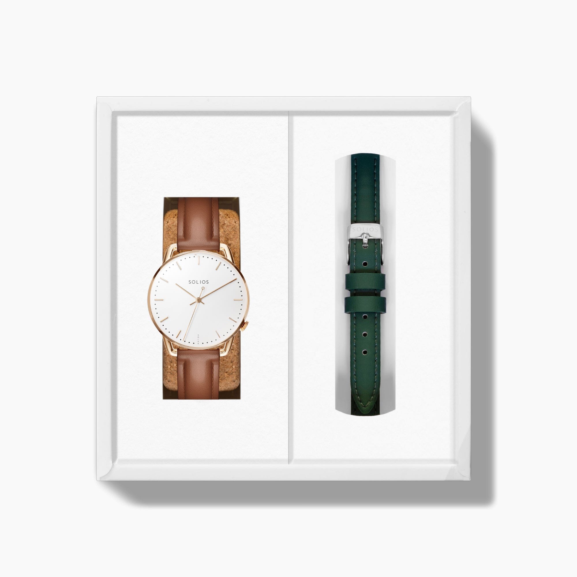 The Solar Curve Mini Bundle | White Dial - Rose Gold Case