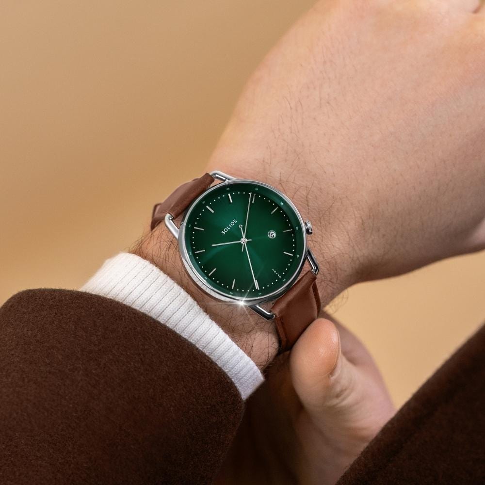 The Solar Curve | Green Dial - Silver Case