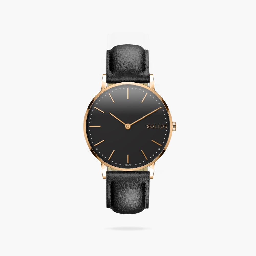 La Solar Classic | Cadran Noir - Boîtier Or Rose