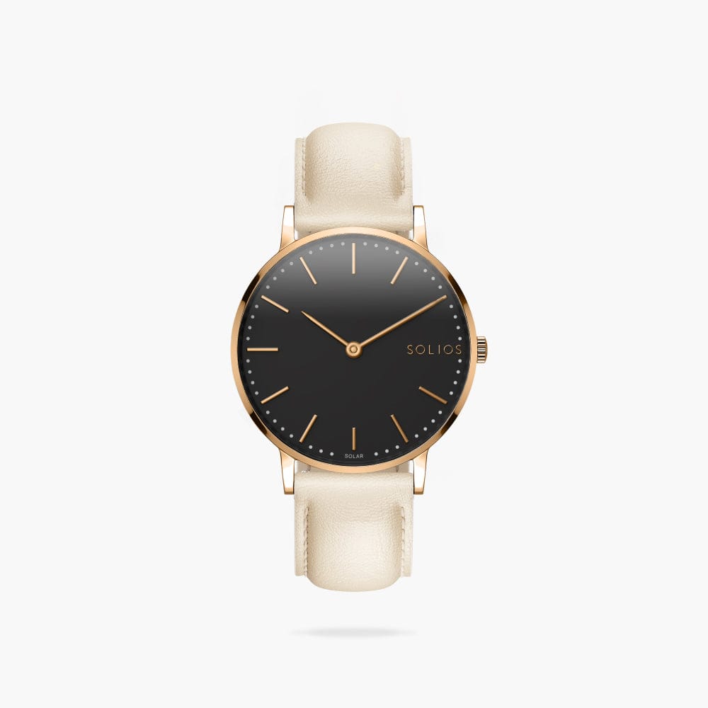 The Solar Classic | Black Dial - Rose Gold Case