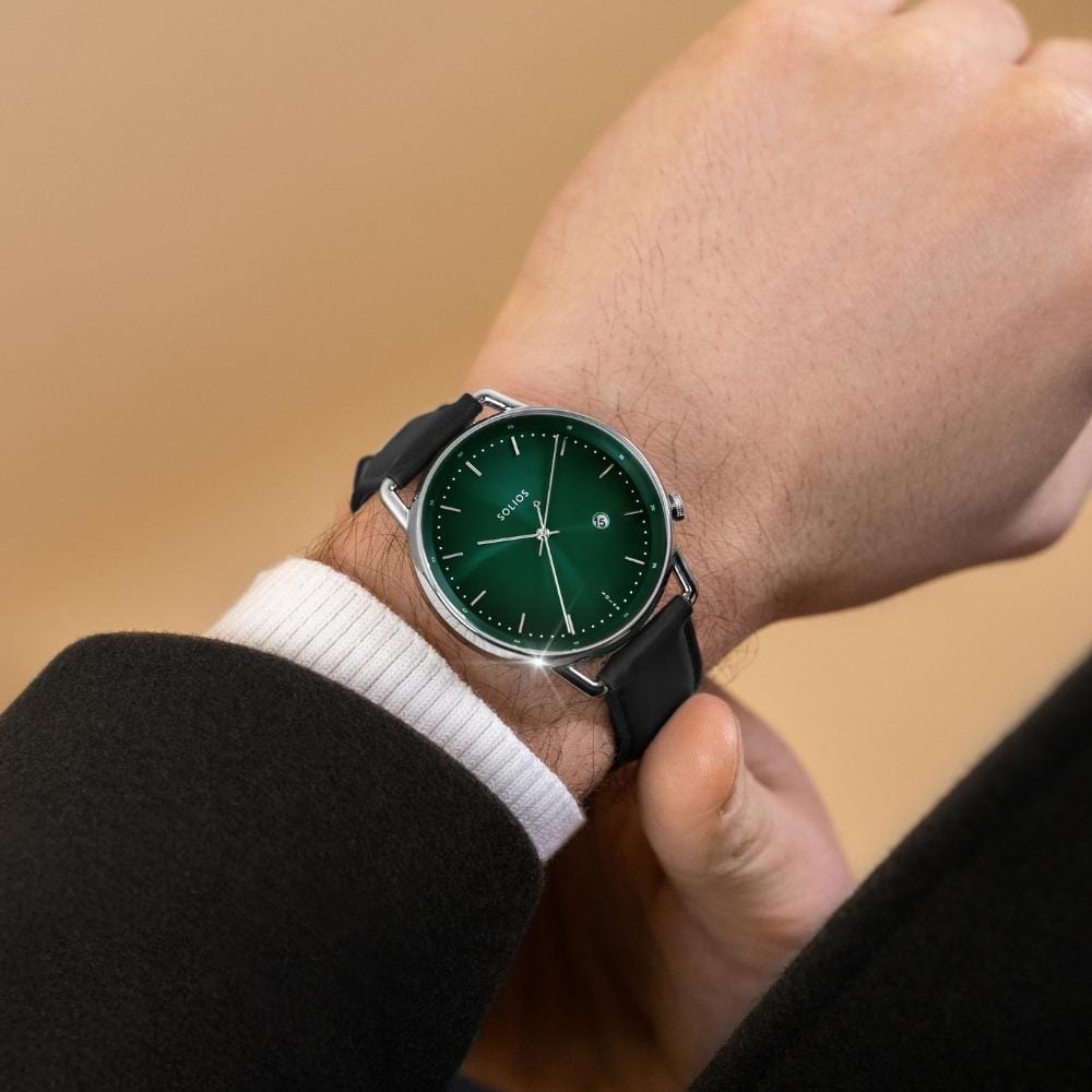 The Solar Curve | Green Dial - Silver Case