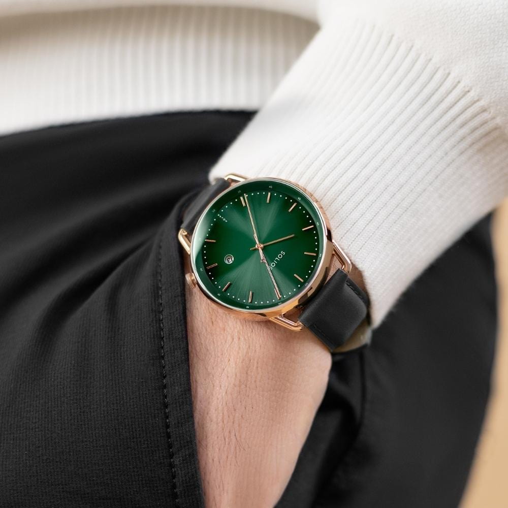 The Solar Curve | Green Dial - Rose Gold Case