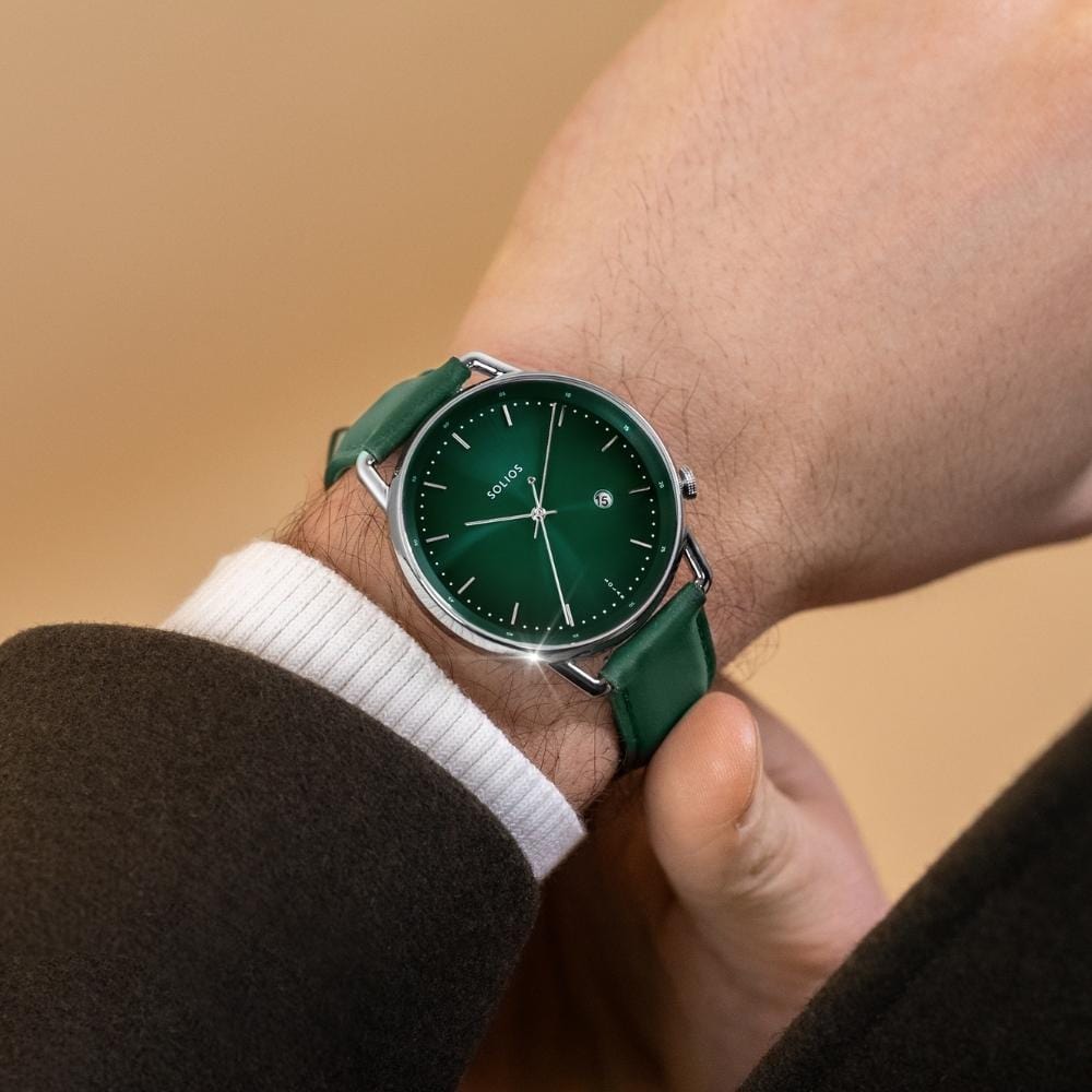 The Solar Curve | Green Dial - Silver Case
