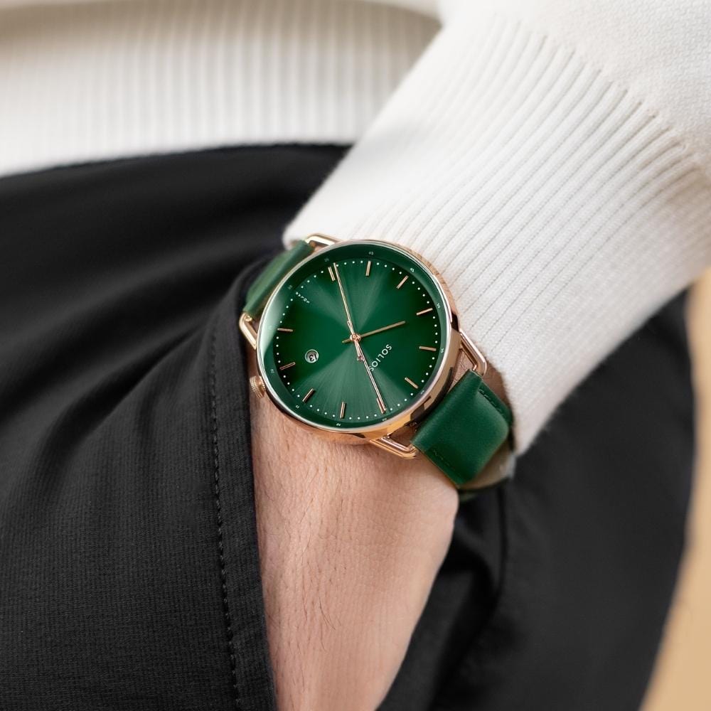 The Solar Curve | Green Dial - Rose Gold Case