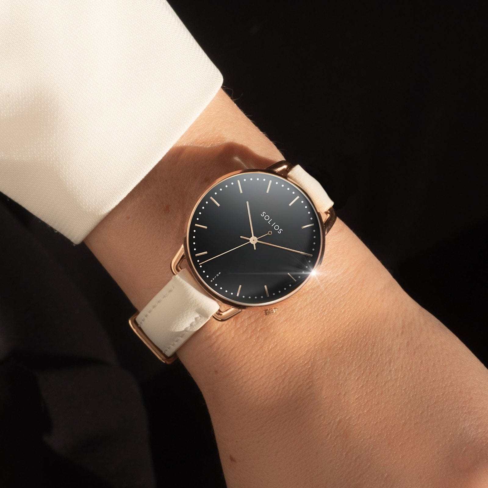 La Solar Curve Mini | Cadran Noir - Boîtier Or Rose