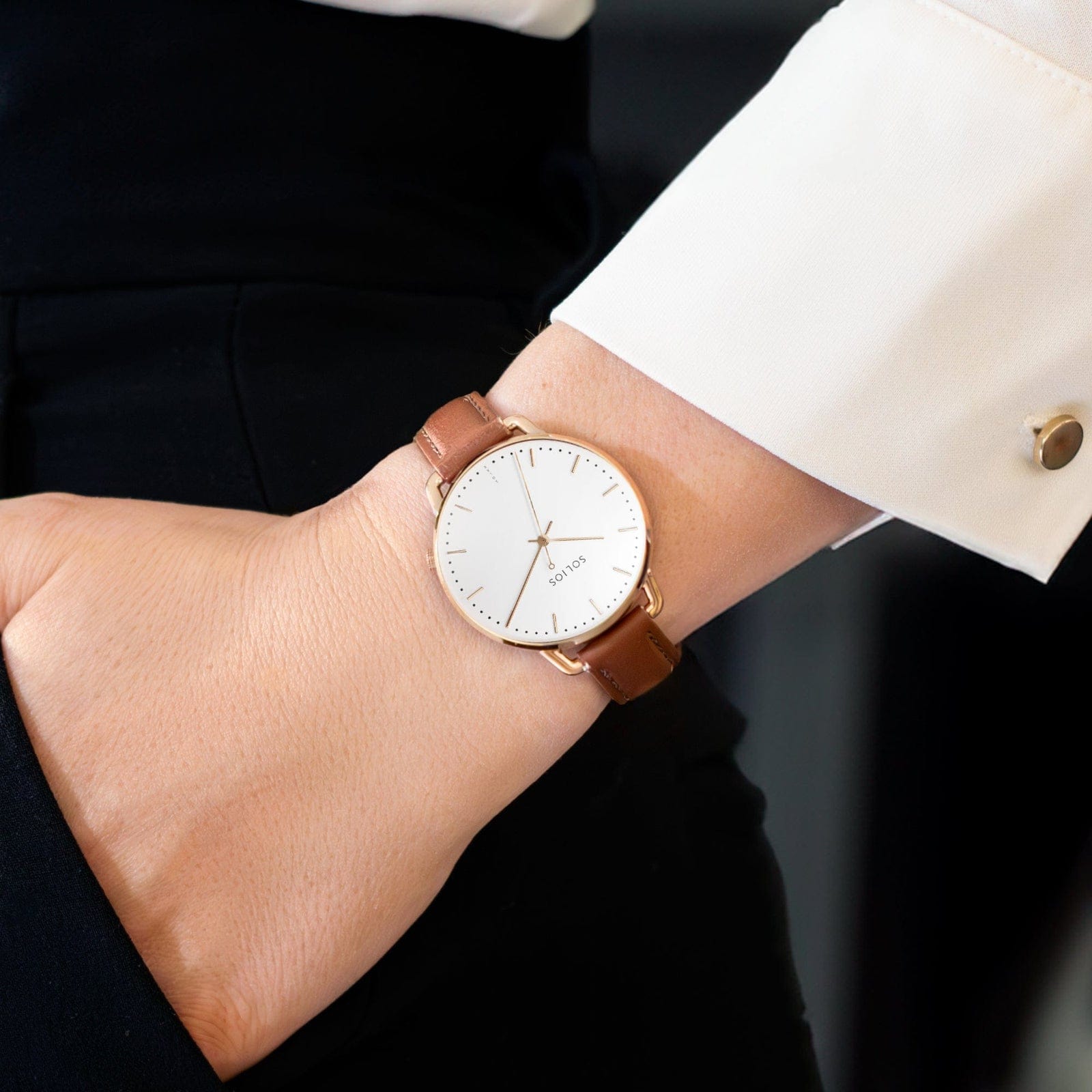 The Solar Curve Mini | White Dial - Rose Gold Case
