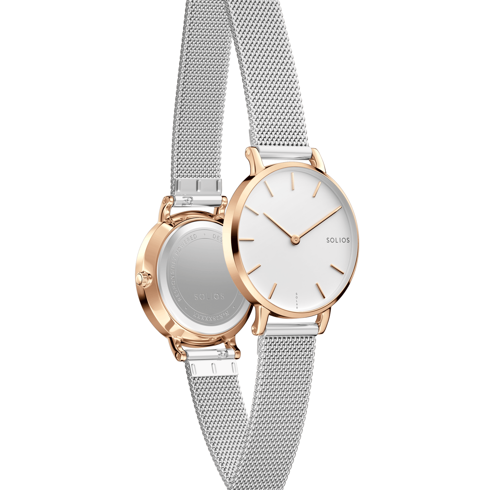 The Solar Mini | White Dial - Rose Gold Case